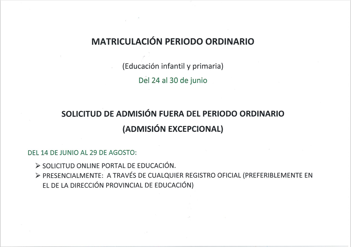 admision fuera p. ordinario
